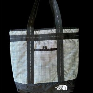 The North Face Gray Plaid Tote with Black Trim